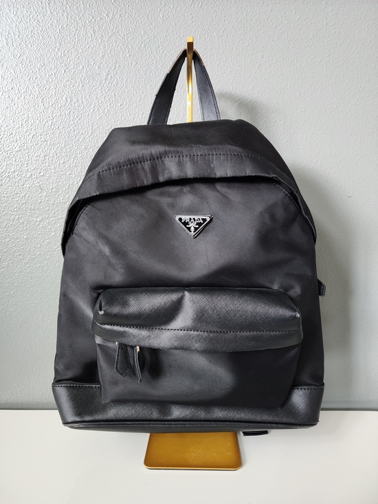 Prada Handbags - Prada Black Nylon Backpack Triangle Logo Zip Backpack Made in Italy